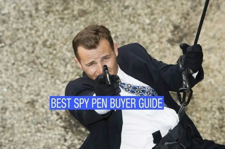 a man holding a spy pen camera