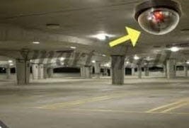 parking lot fake security camera