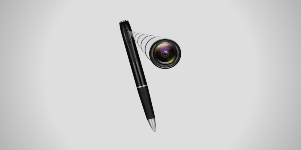 a spy pen zooming in the camera