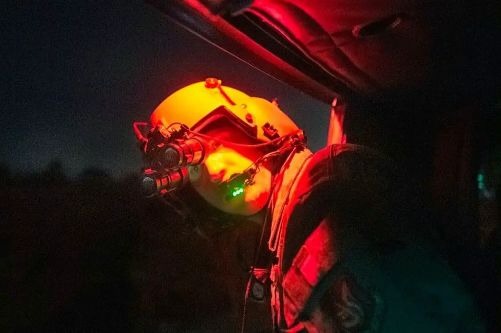 a man wearing a night googles