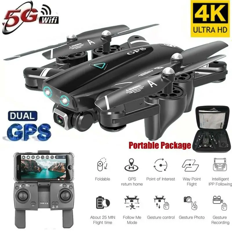 GPS Drone With Camera 5G RC Quadcopter 4K WIFI FPV Foldable