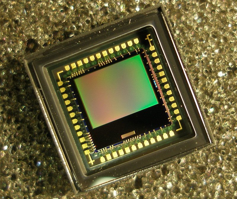enlarged view of a CMOS sensor