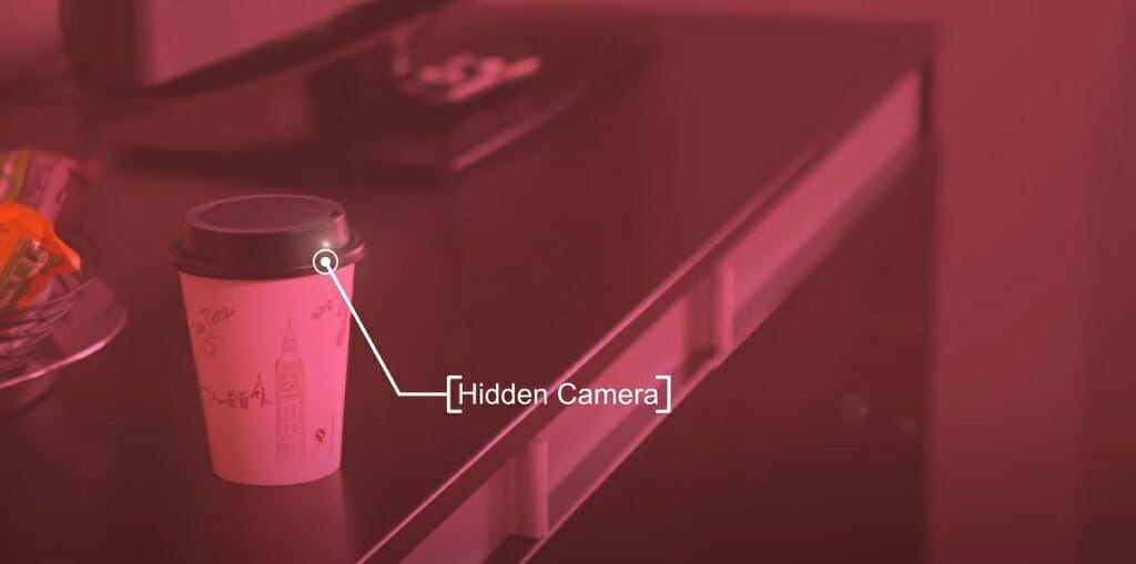 hidden camera on coffee cup