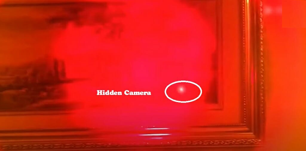 hidden camera seen when scanned by infrared