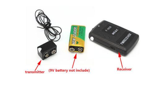 transmitter, battery and receiver